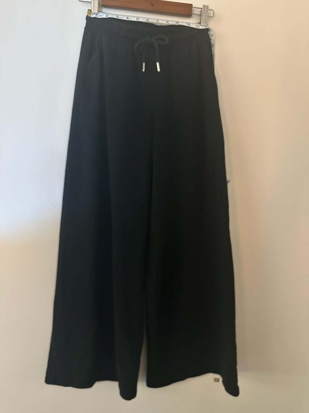 Zara Black High-Waist Wide Leg Drawstring Lounge Pants
